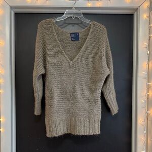 American Eagle Outfitters Brown V-Neck Sweater